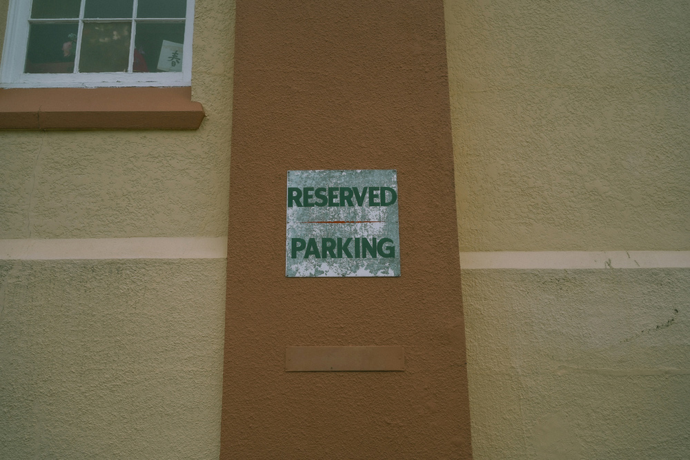 reserved parking sign