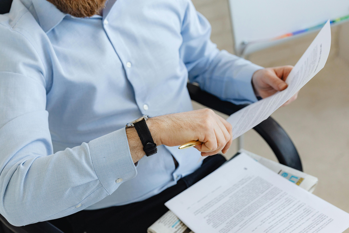 lawyer checking documents